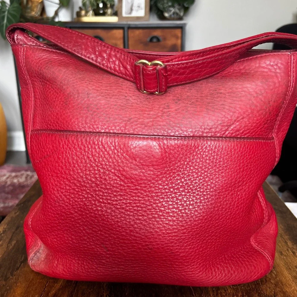 COACH Vintage RED Pebbled Leather Sonoma Shoulder Crossbody Bag G6M-4920 Large